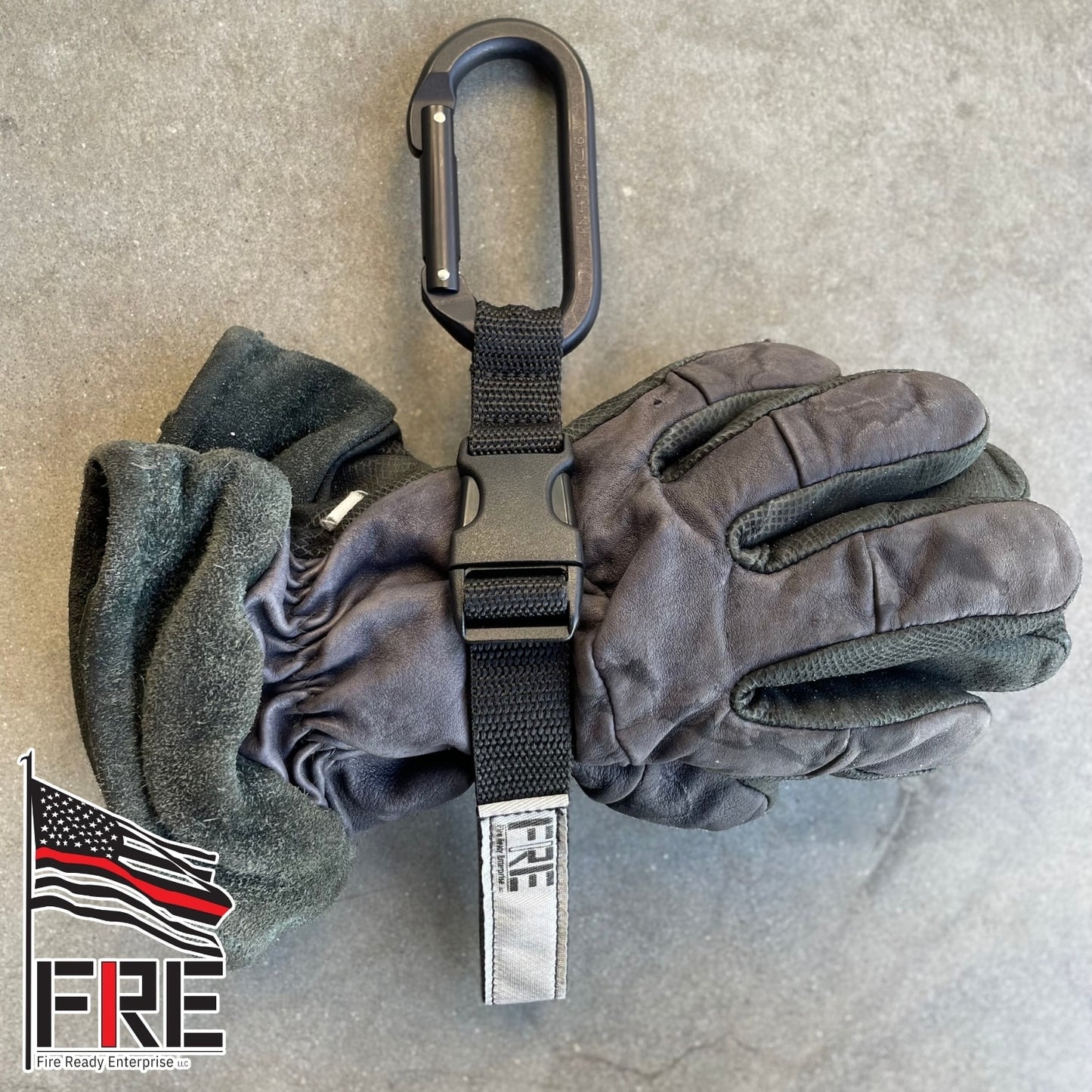 FRE Fire Ready Glove Strap With Black SMC Carabiner