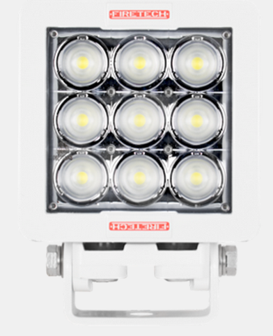 FireTech 9 Led Work Light. 7,200 Lm. 6"X 4"X 5". 63W. Flood Optics. White. Swivel Mount V2.