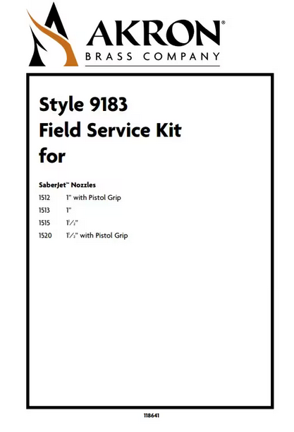Akron Brass Field Service Kit for Styles 1512, 1513, 1515 and 1520