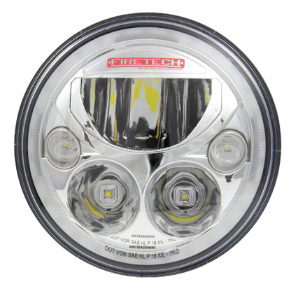 FireTech 5.75" Round High Beam Headlight Kit with Mount Single or 4 Pack