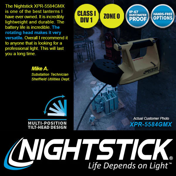 Nightstick XPR-5584GMX Zone 0 Integritas Intrinsically Safe Rechargeable LED Lantern w/ Magnetic Base