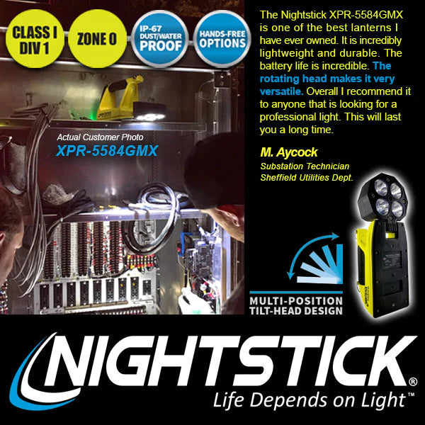 Nightstick XPR-5584GMX Zone 0 Integritas Intrinsically Safe Rechargeable LED Lantern w/ Magnetic Base