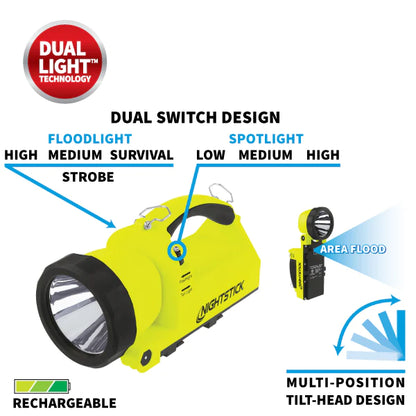 NightStick XPR-5586GX Rechargeable Dual-Light Lantern with Pivoting Head