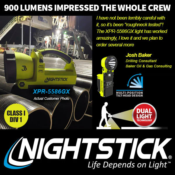 NightStick XPR-5586GX Rechargeable Dual-Light Lantern with Pivoting Head