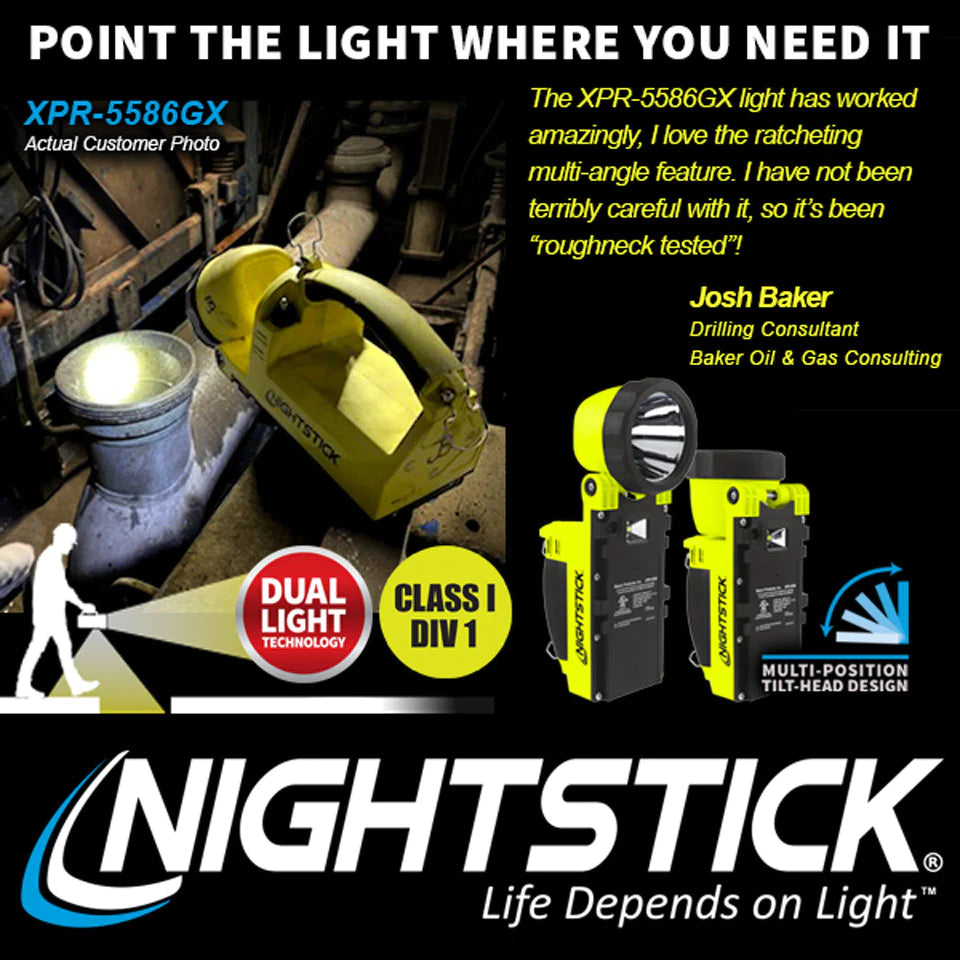 NightStick XPR-5586GX Rechargeable Dual-Light Lantern with Pivoting Head