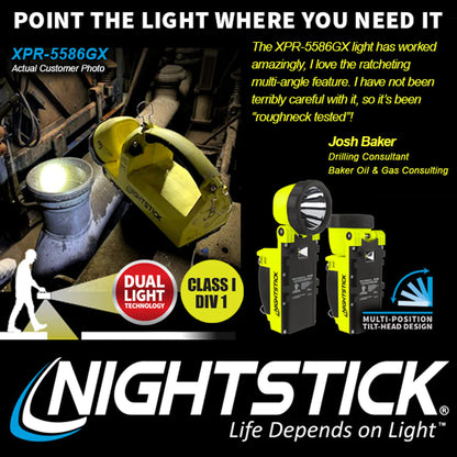 NightStick XPR-5586GX Rechargeable Dual-Light Lantern with Pivoting Head