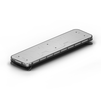 A 49-inch rooftop lightbar for vehicles, with a sleek, silver metallic finish and multiple LED lights arranged in a bar shape.