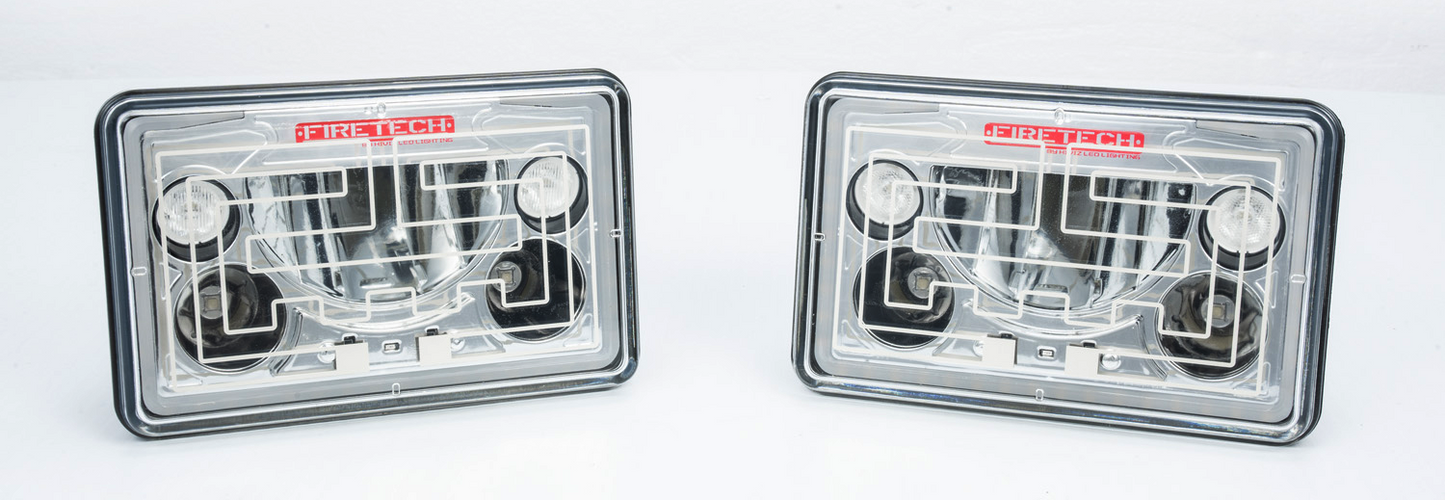 FireTech LED 4x6 Heated LED Headlights - HiViz LED