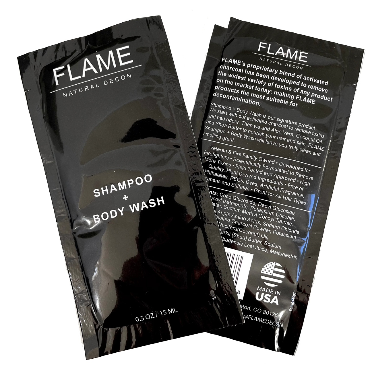 Flame Shampoo + Body Wash 0.5oz Packs