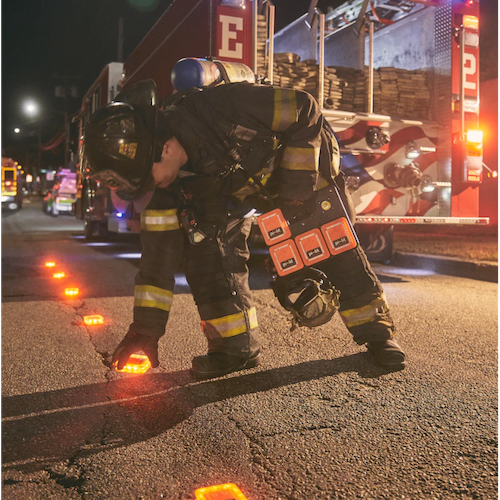 Pi-Lit Rechargeable ICS Paired Smart Sequential Road Flares Orange